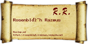 Rosenblüh Razmus névjegykártya